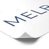 Minimalistische Melbourne Map Modernes Grau Blue P Poster (Ecke)