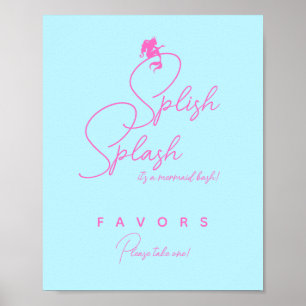 Minimalistische Mermaid Geburtstagsparty-Favoriten Poster