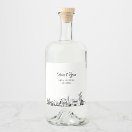 Minimalistische Mesa Arizona Hochzeit Custom Alkoholflaschenetikett