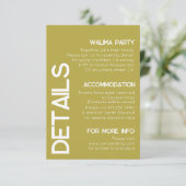 Minimalistische Messingtypografie - Hochzeitsdetai Begleitkarte (Stehend Vorderseite)