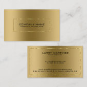 Minimalistische Metallic Gold Shiny Frame Visitenkarte (Vorne/Hinten)