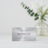 Minimalistische Metallische Edelstahlstruktur Visitenkarte (Stehend Vorderseite)