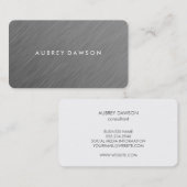Minimalistische metallische Imitate Grau Visitenkarte (Vorne/Hinten)
