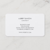 Minimalistische metallische Imitate Grau Visitenkarte (Rückseite)