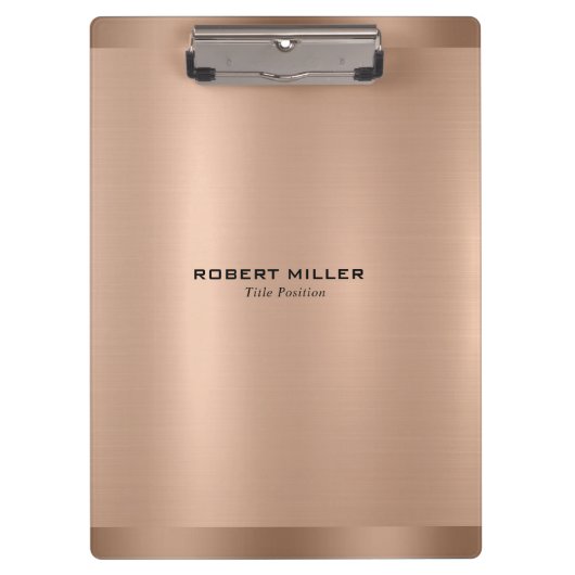 Minimalistische Metallische Rose-Gold-Textur Klemmbrett (Vorderseite)
