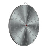 Minimalistische Metallische Silberstruktur Dartscheibe (Vorderseite Links)
