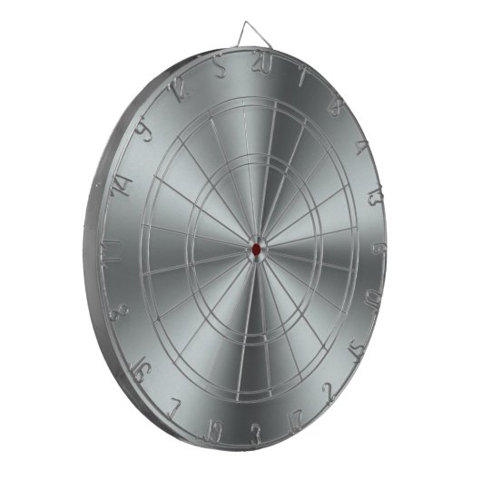Minimalistische Metallische Silberstruktur Dartscheibe (Vorderseite Links)