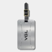 Minimalistische metallische Silberstruktur Gepäckanhänger (Vorderseite vertikal)