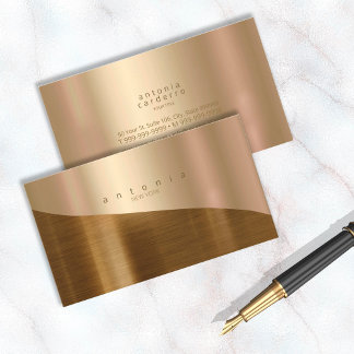 Minimalistische Metallwelle Zwei-Tonen-Gold-ID805 Visitenkarte