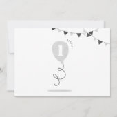 Minimalistische Milch und Cookies Erster Geburtsta Einladung (Rückseite)