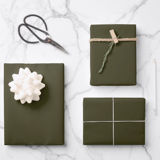 Minimalistische Militärarmee grün schlicht Geschenkpapier Set (Vorderseite)