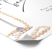 Minimalistische Mimosa Bar Pearls und Prosecco Poster (Ecke)