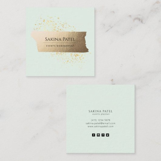 Minimalistische Minze Beruflich modern Quadratische Visitenkarte (Vorne/Hinten)