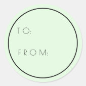 Minimalistische Minze grün und von Weihnachtsgesch Runder Aufkleber (Vorderseite)