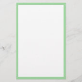 Minimalistische Minze Grüne Grenze Mit Monogramm Briefpapier (Rückseite)