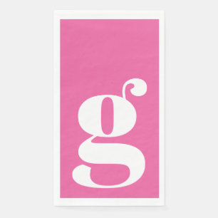 Minimalistische Mit Monogramm Anfangsfarbe kalt ro Serviette