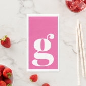 Minimalistische Mit Monogramm Anfangsfarbe kalt ro Serviette (Beispiel)