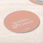 Minimalistische Mit Monogramm Hochzeiten Untersetz Runder Pappuntersetzer (Angewinkelt)