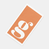 Minimalistische Mit Monogramm Initial Bold Burnt O Serviette (Ecke)