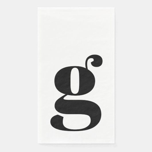 Minimalistische Mit Monogramm Initial Fett Weiß Serviette (Vorderseite)