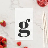 Minimalistische Mit Monogramm Initial Fett Weiß Serviette (Beispiel)