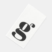 Minimalistische Mit Monogramm Initial Fett Weiß Serviette (Ecke)