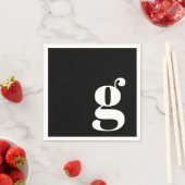 Minimalistische Mit Monogramm initiale Retro Schwa Serviette (Beispiel)