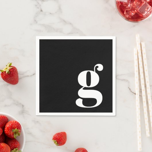 Minimalistische Mit Monogramm initiale Retro Schwa Serviette (Beispiel)