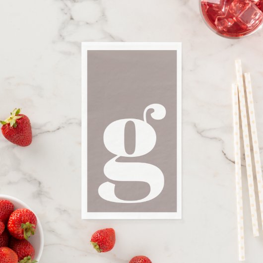 Minimalistische Mit Monogramm Initialzündung in Ta Serviette (Beispiel)