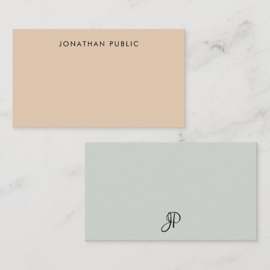 Minimalistische Mit Monogramm Vorlage für Skript (Vorne/Hinten)