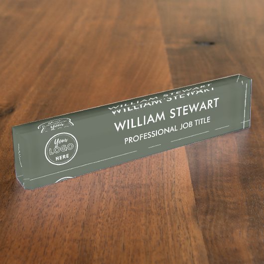 Minimalistische Mitarbeiter des modernen Logoforst Namensplakette (Seite)