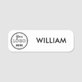 Minimalistische Mitarbeiter des White Business Log Namensschild (Vorderseite)