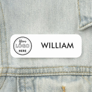 Minimalistische Mitarbeiter des White Business Log Namensschild