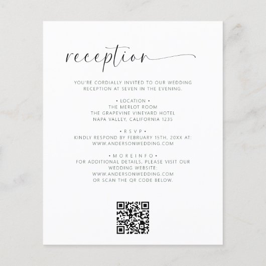 Minimalistische Mittelausstattung in einem QR-Code (Rückseite)