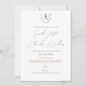 Minimalistische Mocha Mousse Preppy Calligrafy Wed Einladung (Vorderseite)