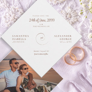Minimalistische Mocha-Mousse-Timeless-Ampersand-Ho Save The Date