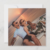 Minimalistische Mocha Mousse Zeitlose Ampere und H Save The Date (Rückseite)