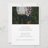Minimalistische moderne 2-Foto-Hochzeit Save The Date (Rückseite)