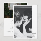 Minimalistische moderne 2-Foto-Hochzeit Save The Date (Vorne/Hinten)
