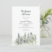 Minimalistische moderne Adventure Baby Dusche Einl Einladung (Stehend Vorderseite)