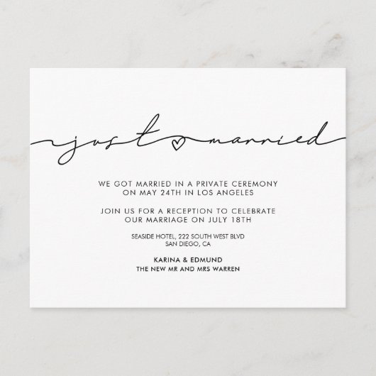 Minimalistische moderne Ankündigung Postkarte (Vorderseite)