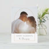Minimalistische moderne Arch Foto Happy Holiday Ca Einladung (Stehend Vorderseite)