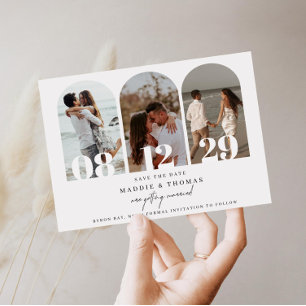Minimalistische moderne Arch-Foto Save the Date Einladung
