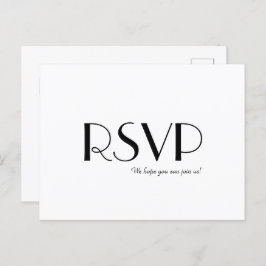 Minimalistische moderne Art Deco Wedding RSVP Post Einladungspostkarte