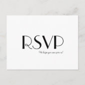 Minimalistische moderne Art Deco Wedding RSVP Post Einladungspostkarte (Vorderseite)