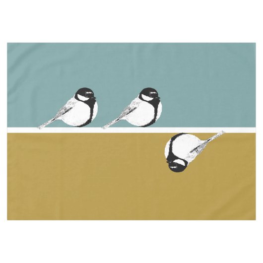 Minimalistische moderne Art-Inspiriert Bird Tablec Tischdecke (Vorderseite (Horizontal))