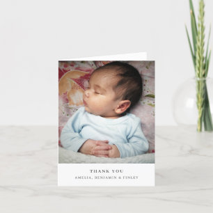 Minimalistische moderne Baby-Foto-Leerkarte gefalt Dankeskarte