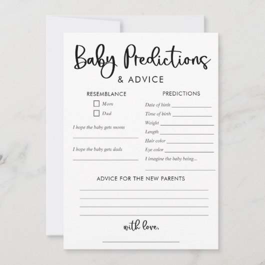 Minimalistische moderne Baby-Vorhersagekarte Einladung (Vorderseite)