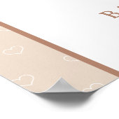 Minimalistische moderne Baby Wait Braun Babydusche Poster (Ecke)