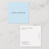Minimalistische moderne BabyBlue quadratische Quadratische Visitenkarte (Vorne/Hinten)